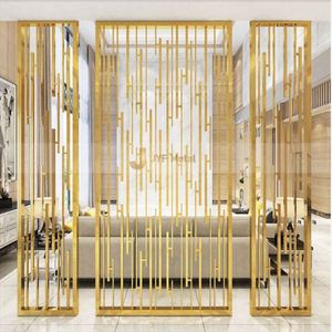 EX248 Metal Laser Cut Stainless Steel Foldable Durable Art Theme Room Divider Color Partition <b>Screens</b> Lobby <b>Decoration</b> - Product Image 3
