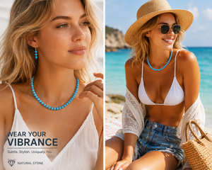 Handmade Boho Summer Beach Holiday Jewelry Chunky Mixed Gemstone <strong>Candy</strong> Crystal Bead <strong>Necklace</strong> for Women - Product Image 3