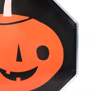Ensemble de 9 ''Halloween BOO Citrouille Fantômes Sorcière Ensemble Assiette en Papier Jetable Halloween pour Enfants et Adultes Servir 24 - Product Image 4