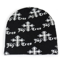 HK34 Acrylique Jacquard Hiver Pull Bonnet avec Logo Personnalisé Chaud Sport Ski Chapeau Respirant Tricot Voyage Accessoire