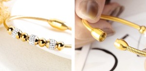 Mode Lisse En Acier Inoxydable Plaqué Or Perle Ronde <span class=keywords><strong>Bracelet</strong></span> Zircon Diamant <span class=keywords><strong>Bracelet</strong></span> <span class=keywords><strong>Bracelet</strong></span> pour Femmes Bijoux - Product Image 6