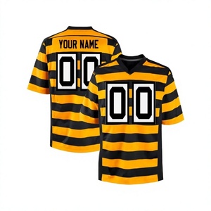 Camiseta de Fútbol Personalizada con Rayas Amarillas y Negras, Unisex para Adultos, Transpirable, de Poliéster, con Impresión por Sublimación, Servicio OEM BLOODLINE - Product Image 1