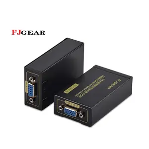 Fjgear extensor de sinal vga, extensor de áudio e vídeo de 100m 1080p vga