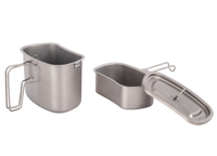 Kit de cuisine de camping en titane 750 ml avec boîte à lunch, tasse 400 ml et fil de suspension, ensemble de vaisselle d'extérieur avec couvercle