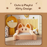 Sofá Cama Plegable Moderno para Niños con Diseño de Osito de Peluche, Espuma de Alta Densidad, para Uso en el Dormitorio