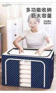 Caja de tela plegable, duradera, transparente, de diseño moderno, para almacenamiento en el hogar, para baño, comedor, sala de estar y dormitorio - Product Image 2
