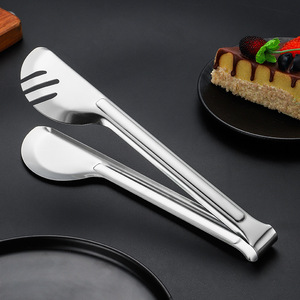 Lu Youchu Stainless Steel Food <b>Tongs</b> Thickened Anti Slip Heat Resistant For <b>Kitchen</b> BBQ Steak Serving - Product Image 2