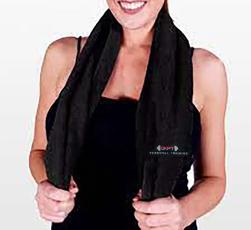 Black Gym Towel Premium Quality Thick Cotton 150g Custom Logo Embroidered Hand Sweat Towel For Sports