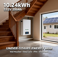 Baterai LiFePO4 48V 10kWh 51.2V 200Ah untuk Sistem Surya yang Dipasang di Dinding