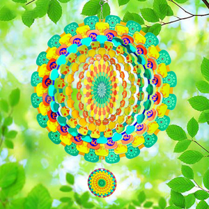 Novedad para Navidad: Molinillos de Viento Metálicos con Diseño de Mandala para Decoración de Jardín y Patio, Adornos Decorativos 3D con Cuerda - Product Image 5