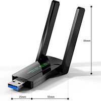 Adaptador WiFi USB 3.0 AC1300 de Doble Banda, Dongle de Red Inalámbrica Externo sin Controladores para PC, Computadora de Escritorio, Laptop, TV Box, en Stock