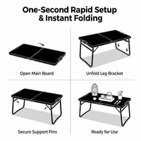 Table de camping pliable en alliage d'aluminium ultra-mince, durable, légère, portable, avec sac de transport, multifonctionnelle, pour pique-nique en plein air