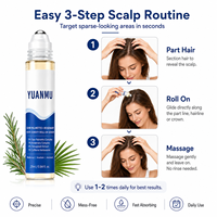 Sérum Roll-on Bio à Marque Blanche pour la Densité Capillaire au Palmier Nain et au Romarin, Redensyl, Anagain, Caféine, Soin du Cuir Chevelu, Repousse des Cheveux