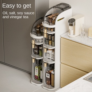 ארון אחסון צר מפלסטיק 18 ס\\\"מ עם מגירה ועיצוב רב שכבתי למטבח ולחדר אמבטיה, מתקן אחסון מודרני - Product Image 2