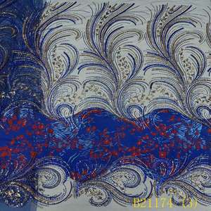 Ultimo accessorio da sposa frizzante in pizzo da sposa francese brillante a righe multicolore con rete di paillettes in Tulle - Product Image 2