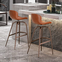 Tabouret de bar en bambou tendance avec dossier rotatif fixe, chaise de table d'îlot, luxe léger et simple HD-7291D
