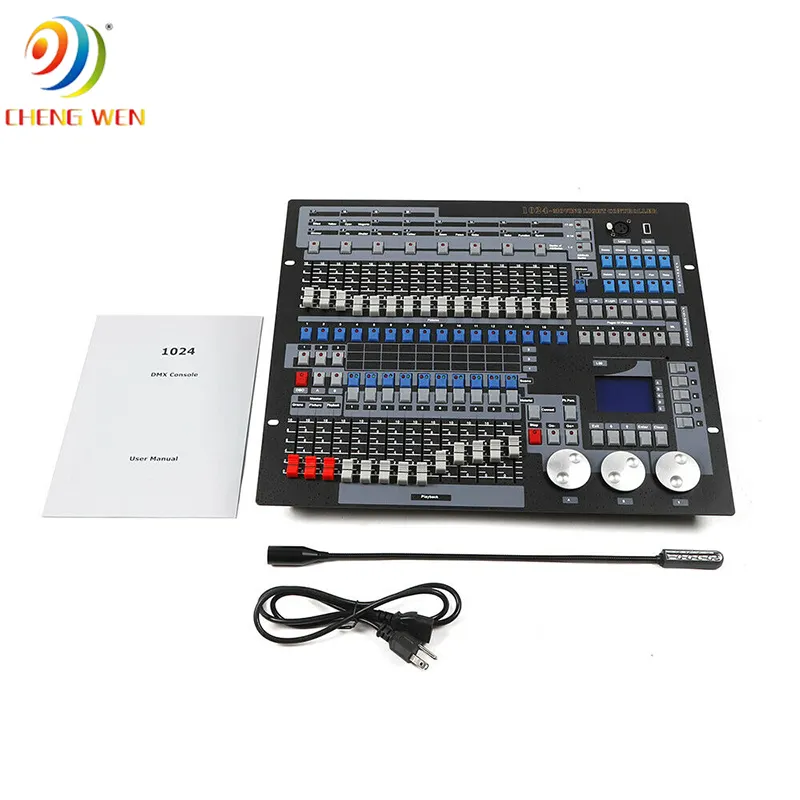 Konsol redup lampu DJ DMX, pengontrol mutiara Mini kontrol 1024 dengan kotak terbang gratis