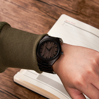 2024 nouveaux hommes de luxe Eco Environmental Laser Logo ébène montre-bracelet en bois