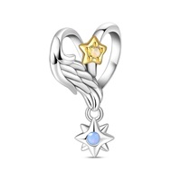 Vente en gros d'argent sterling 925 vierge ange croix zircon bracelet fin pendentif à breloque bijoux pour femmes enfants chrétien