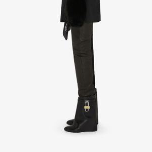 Bottes Shark personnalisées par le fabricant, automne-hiver, bout pointu, bottes à tige longue, talon compensé en métal, bottes d'équitation, grande taille, nouveau style, hauteur - Product Image 2