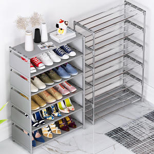 Organizzatore di stoccaggio <span class=keywords><strong>per</strong></span> scarpiera scaffali rimovibili scaffale portaoggetti <span class=keywords><strong>in</strong></span> acciaio scarpiera pieghevole <span class=keywords><strong>per</strong></span> soggiorno all'aperto - Product Image 2