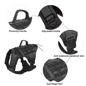 ノープル戦術ナイロン犬用ハーネス 大型犬用 ヘビーデューティトレーニング カスタムパッチ 調整可能 パッド入り 快適 通気性ベスト - Product Image 3