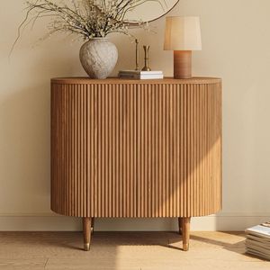 AJUNION 35 Inch Fluted Curved Accent Cabinet <strong>Mid</strong> <strong>century</strong> Modern Sideboard <strong>Console</strong> <strong>Table</strong> for Living Room or Dining Room - Product Image 1