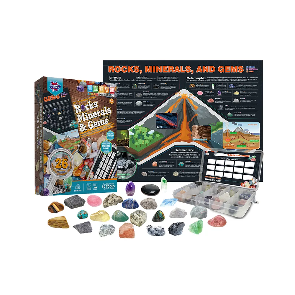 BIG BANG SCIENCE HOT Earth Science Activity Gift para niños y niñas a partir de 8 años Juego DE EDUCACIÓN mineral Rock Collection Box para niños