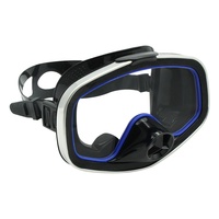 Chasse sous-marine apnée en acier inoxydable lentille en verre trempé masque de Snokreling forme ovale classique vieille école masque en Silicone