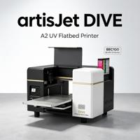 Impresora plana UV LED artisJet DIVE A2 para señalización industrial, acrílico, PVC, madera, metal, placa de plástico, letrero publicitario.