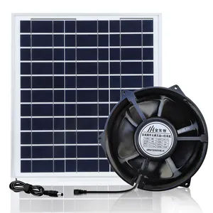 DC 12V Whole-house fan, 20W solar panel household roof pipe quiet ventilation, outdoor basement, pet room, heat dissipation