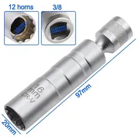 Clé à douille pour bougies d'allumage 14mm 16mm, outil de réparation automobile 3/8 avec extracteur pour retirer facilement les bougies d'allumage