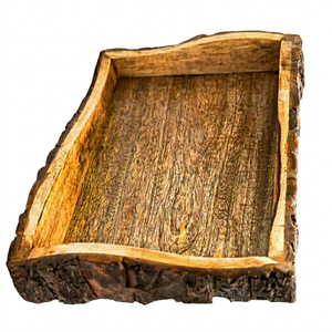 Natural Live Edge Wooden Serving Tray Rustic Tree Bark Wood <b>Platter</b> for Dining Table Decor and Serving Wholesale - Product Image 2