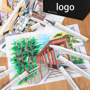 Set <span class=keywords><strong>di</strong></span> <span class=keywords><strong>Pennarelli</strong></span> Artistici AnyMark <span class=keywords><strong>a</strong></span> <span class=keywords><strong>Base</strong></span> Alcolica, Doppia Punta Pennello e Scalpello, 60+1 Colori, Valigetta per Artisti Adulti, Disegno e Colorazione - Product Image 2