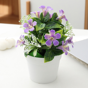 Simulation d'une plante en pot de pétunia, petit objet décoratif pour le salon, la chambre à coucher, le jardin, la décoration de la maison - Product Image 6