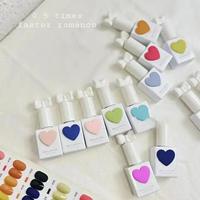 Kit de vernis à ongles gel végétalien OEM 15 ml, flacon cœur Macaron, 58 couleurs, vernis gel UV LED à retirer par trempage, marque privée, vente en gros