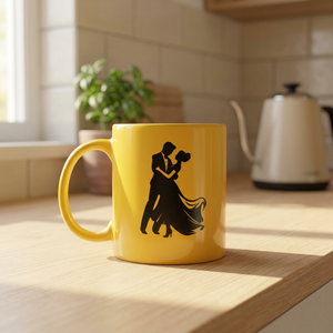 Tasse en céramique imprimée avec motif couple - Product Image 1