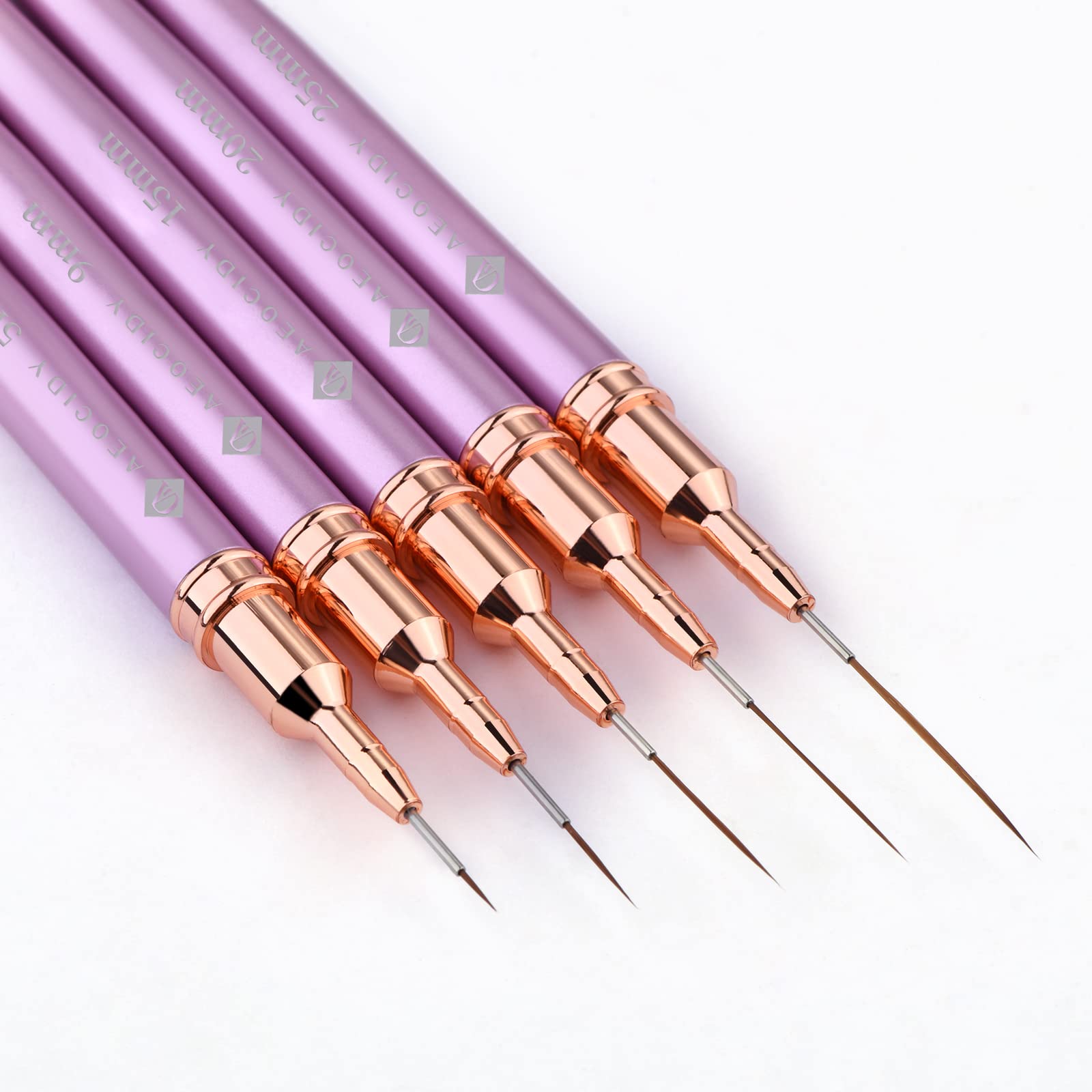 2022 Лидер продаж в США, для ногтей длинные чередование контурная кисточка для металлическая ручка 5 шт. капиллярная трубка Кисть для ногтей дизайн теплой подкладкой 3d 5/9/15/20/25 мм