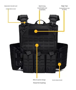 เสื้อเกราะกันกระสุน TUSHI Multifunction Tatico Plate Carrier รุ่นปลดเร็ว ซีรีส์ 900D Oxford กันน้ำ พร้อมเข็มขัด รองรับแรงดัน 3000psi สำหรับผู้ชาย - Product Image 5