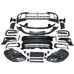 Kit de carrosserie pour <span class=keywords><strong>Porsche</strong></span> <span class=keywords><strong>Macan</strong></span> 2014-2021 95B, mise à niveau vers 95B.3 <span class=keywords><strong>2023</strong></span>, pare-chocs avant et arrière, kit de lifting ancien vers nouveau avec feux de jour à LED, matériau PP - Product Image 1