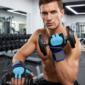 Guantes de Seguridad Personalizados Unisex de Nailon Antideslizantes y Elásticos de Medio Dedo para Levantamiento de Pesas con Cierre para Gimnasio, Ciclismo y Deportes - Product Image 1
