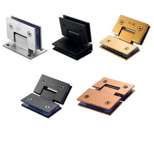 Настраиваемый сверхпрочный латунный стеклянный душевой шарнир из нержавеющей стали с мягким закрытым настенным креплением, поворотное окно для ванной комнаты, современный дизайн - Product Image 4