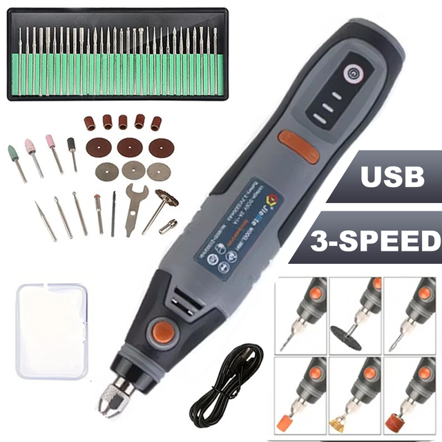 21000rpm Battery Cordless Rotary Tool Dremel Mini Drill Engraving Pen Electric Mini Wireless Drill Accessories DIY Set