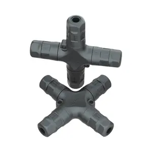 M20 IP68 2 Pin Quick Connection Four Way X Type Waterproof Power Cable Connectors