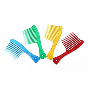 Customized wholesale hairdressing broad-toothed comb broadsword curved wide tooth plastic comb