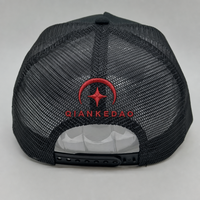 Casquette Trucker Noire Personnalisée en Coton et Maille avec Broderie Lettres Flammes Dégradées, Style Rock Métal Streetwear Hip Hop Skate Formel Pêche Unisexe