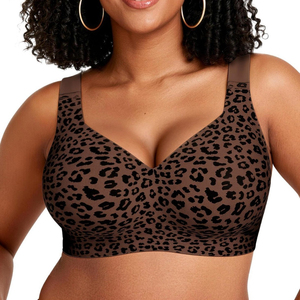 Reggiseno Seamless Jelly OEM ODM Pronto per la Spedizione, Reggiseno Plus Size da Donna con Spalline Larghe e Stampa Leopardata - Product Image 5