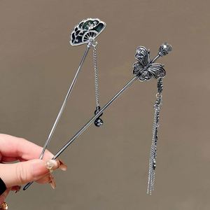 Horquilla de Pelo Vintage de Estilo Chino con Borla de Mariposa para Mujer, Pasador de Pelo Étnico de Metal para Peinados Tradicionales Hanfu - Product Image 3