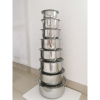 Ensemble de 8 casseroles en acier inoxydable pour cuisines à induction, cuisines indiennes, avec couvercles