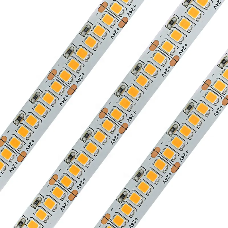 DC12V 24V SMD2835 लचीला एलईडी पट्टी प्रकाश गर्म सफेद